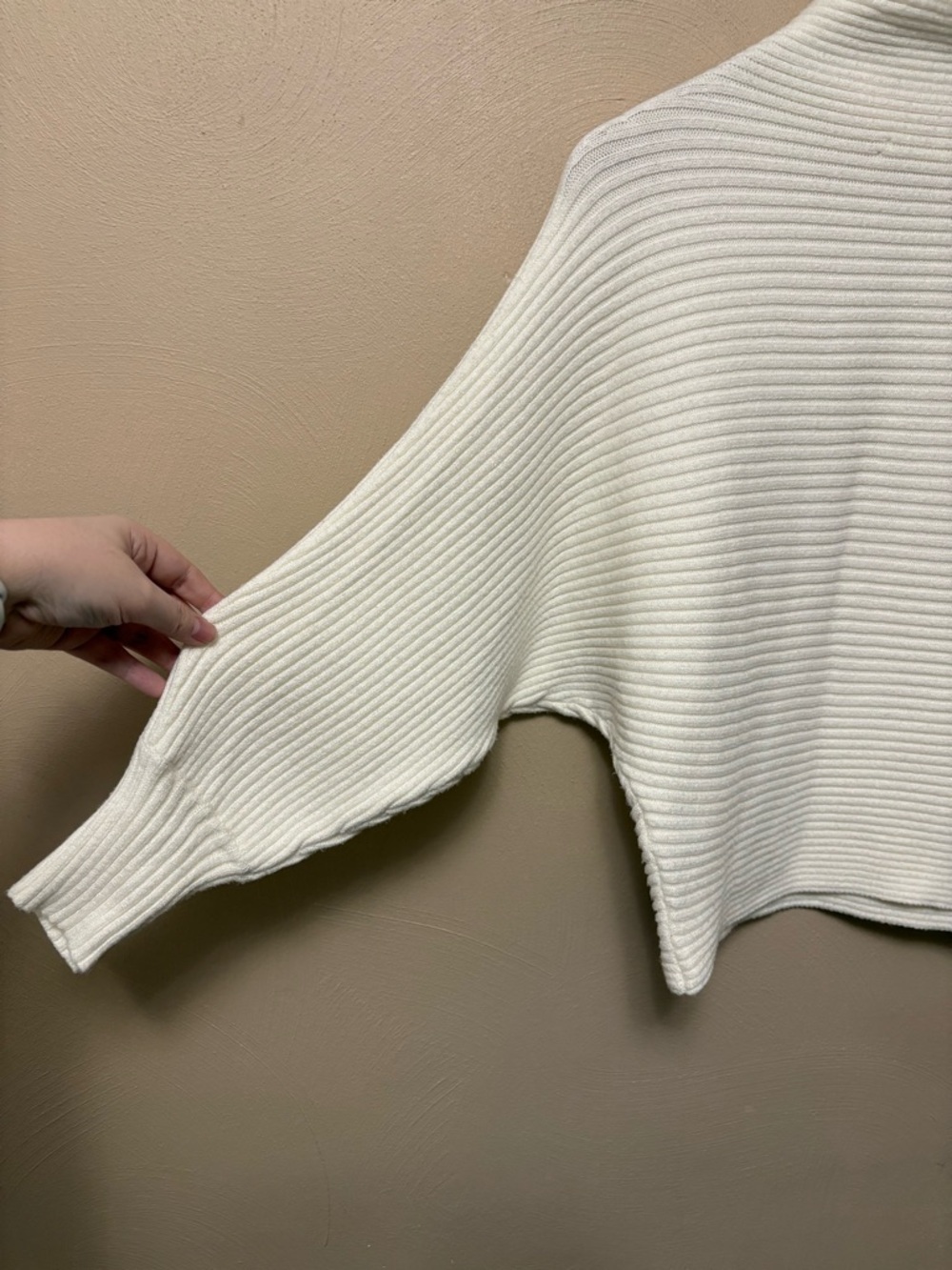 Anthropologie Kendall Mock-Neck Sweater Ivory White Ribbed Size Small - Picture 9 of 14